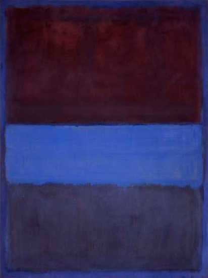 Rothko painting in dark blue and maroon