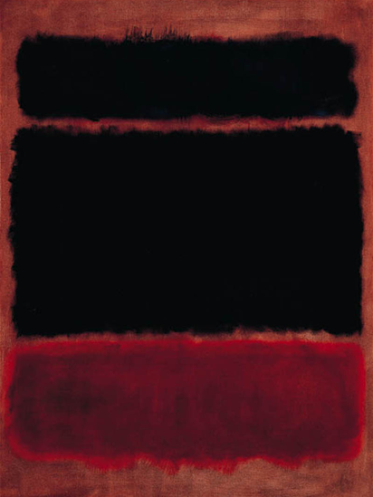 Rothko painting in black and red