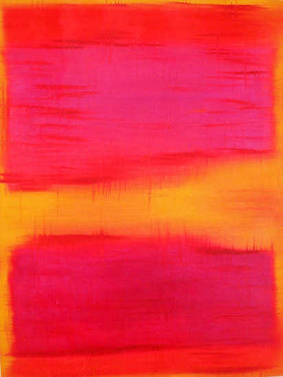 Rothko painting in pink, red, and yellow