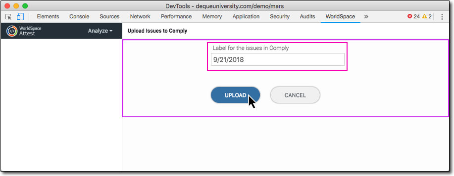 The selected project displayed in the closed drop-down menu field after clicking the down arrow and selecting an item in the list